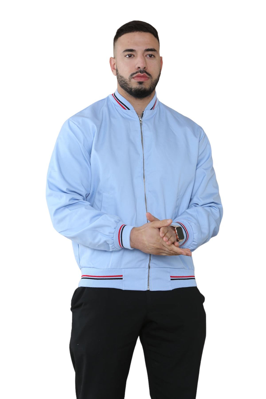 Mens Classic Polycotton Bomber Jacket with Pockets