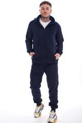 Mens Fleece Tracksuit Black Grey Navy