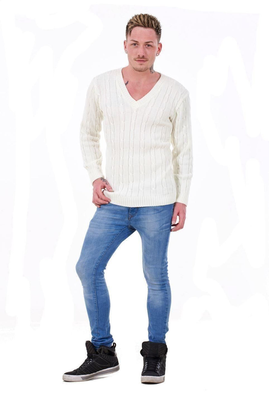 Mens Acrylic V Neck Sweater Winter