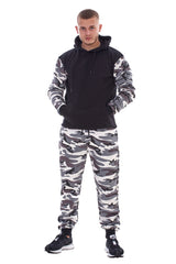 Mens Camouflage Tracksuit Fleece Hooded Sweatshirt Joggers