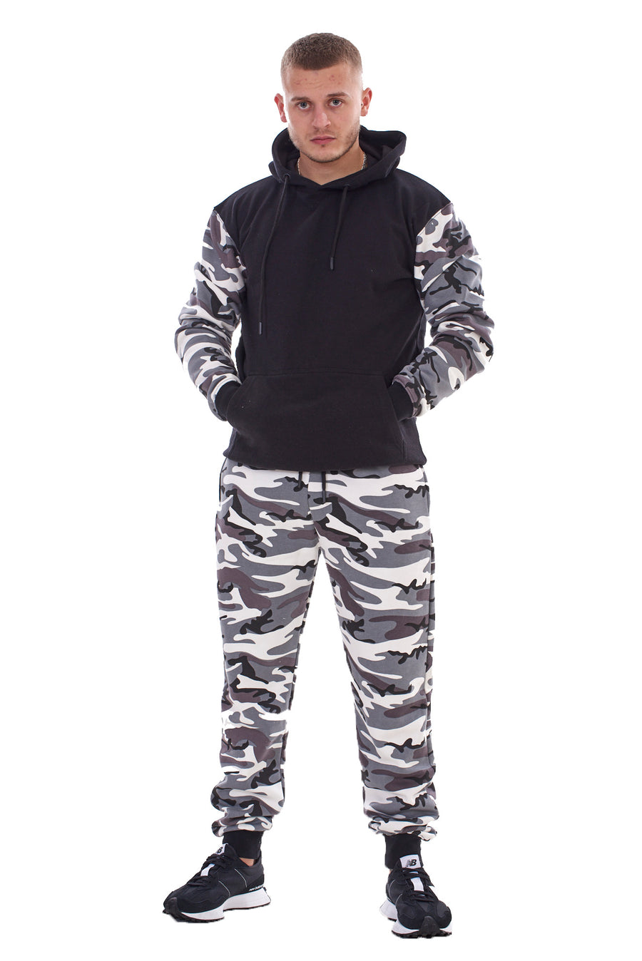Mens Camouflage Tracksuit Fleece Hooded Sweatshirt Joggers