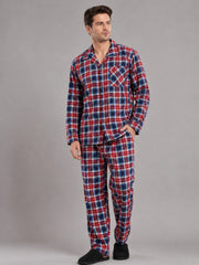 Men’s Cotton Blend Checked Pyjama Set