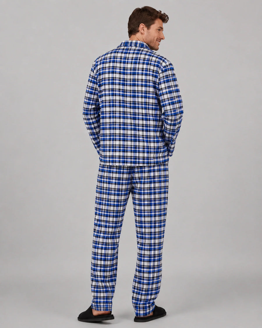 Men’s Cotton Blend Checked Pyjama Set