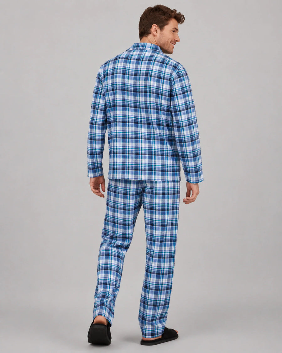 Men’s Cotton Blend Checked Pyjama Set