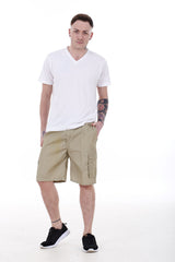 Mens Classic Cargo Shorts Elasticated Pockets