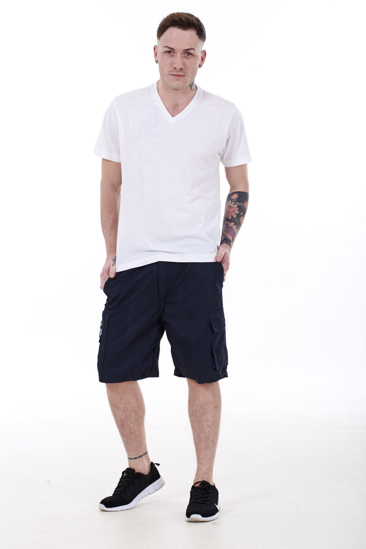 Mens Classic Cargo Shorts Elasticated
