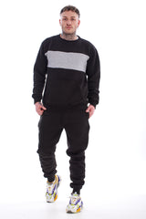 Mens Tracksuit Set Jumper and Joggers Two Piece Outfit Gym Fitness Casual Wear