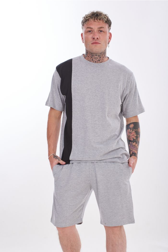Mens 2 Piece Pyjama Set T Shirt & Shorts Summer Nightwear Lounge Sleepwear