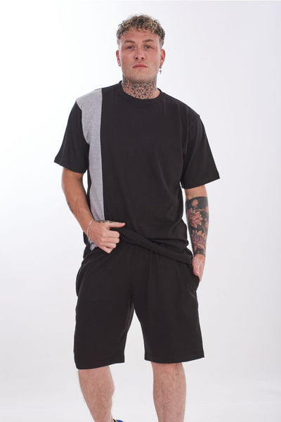 Mens 2 Piece Pyjama Set T Shirt & Shorts Summer Nightwear Lounge Sleepwear