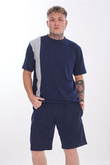 Mens 2 Piece Pyjama Set T Shirt & Shorts Summer Nightwear Lounge Sleepwear