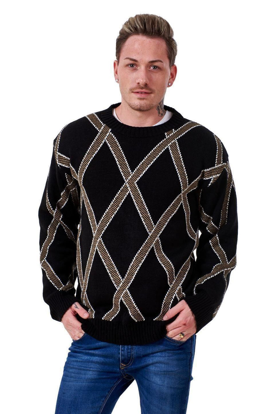 Mens Thick Knit Winter Jumper Casual