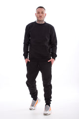 Mens Tracksuit Set Joggers Hoodie Cotton Elastic Waist Gym Lounge Black Grey Navy