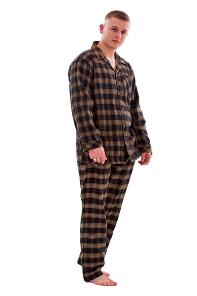 Mens Check Loungewear Brushed Cotton Pyjama Set