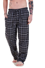 Mens Flannel Pyjama Bottoms Brushed Cotton Check Lounge Pants Nightwear M to 5XL