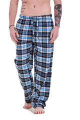 Mens Flannel Pyjama Bottoms Brushed Cotton Check Lounge Pants Nightwear M to 5XL