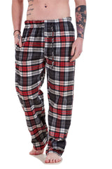 Mens Flannel Pyjama Bottoms Brushed Cotton Check Lounge Pants Nightwear M to 5XL
