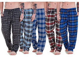 Mens Flannel Pyjama Bottoms Brushed Cotton Check Lounge Pants Nightwear M to 5XL