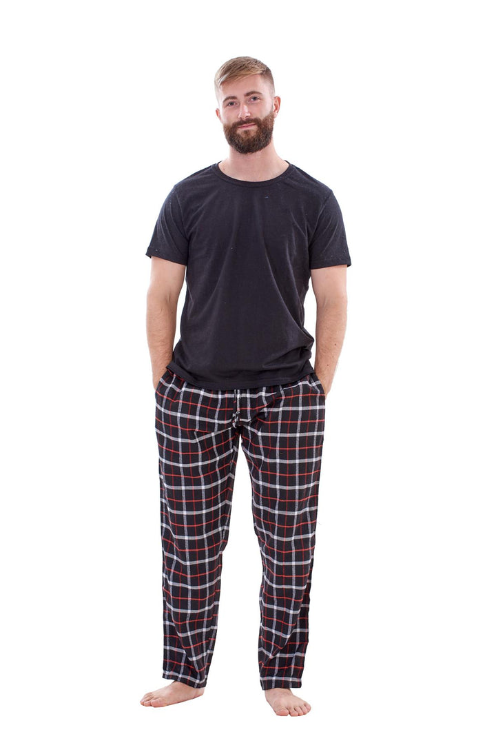 Mens Flannel Pyjama Set Cotton Jersey