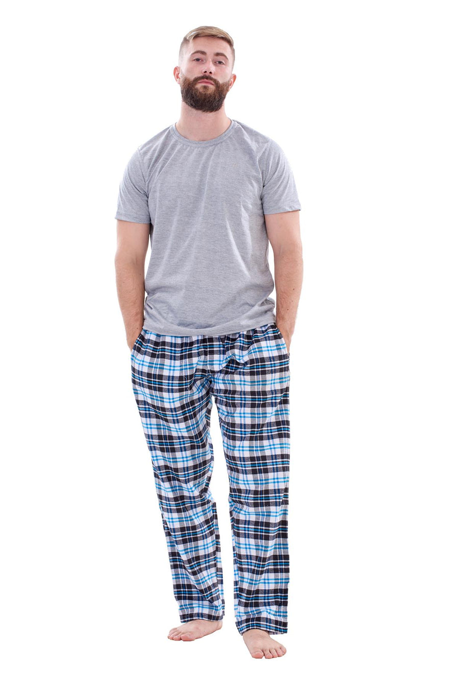 Mens Flannel Pyjama Set Cotton Jersey