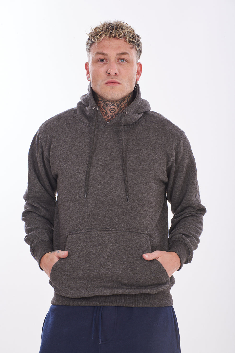 Plain Sweatshirt Mens Black Grey