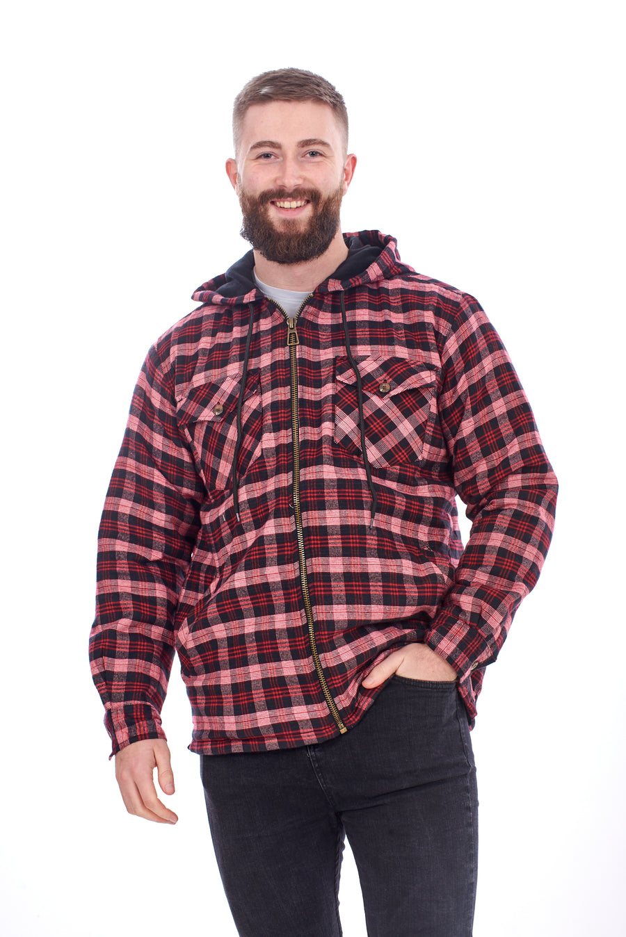 Padded Lumberjack Shirt Jacket Hooded