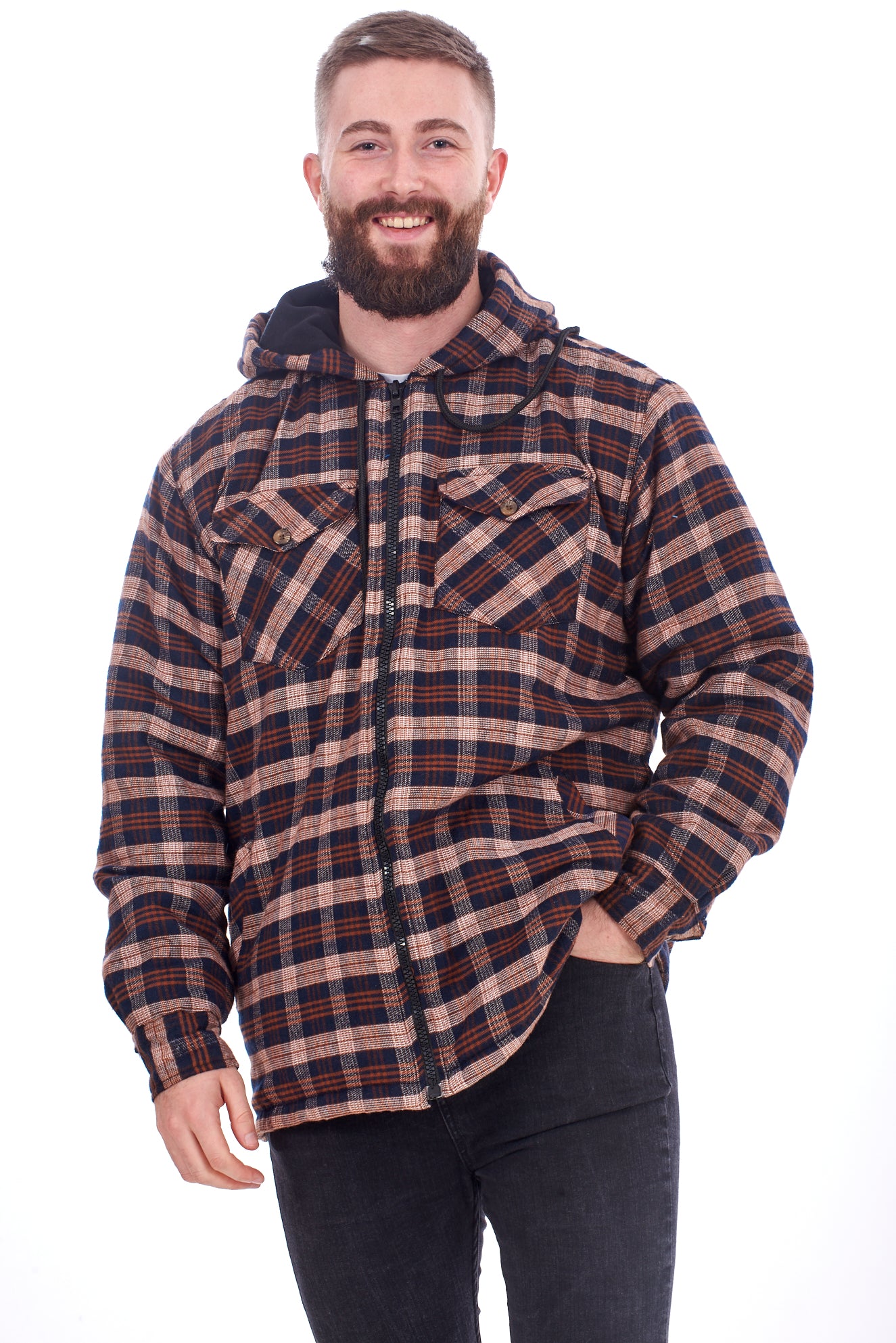 Padded Lumberjack Shirt Jacket Hooded