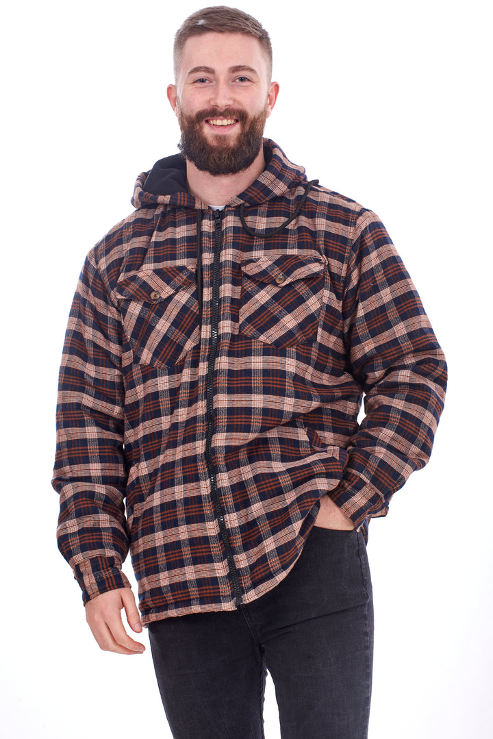 Padded Lumberjack Shirt Jacket Hooded