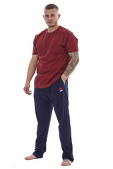 Mens Cotton Pyjama Set Jersey Top Pants Loungewear