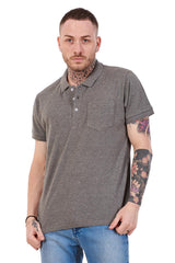 Men Polo Ribbed Collar T Shirt Cotton