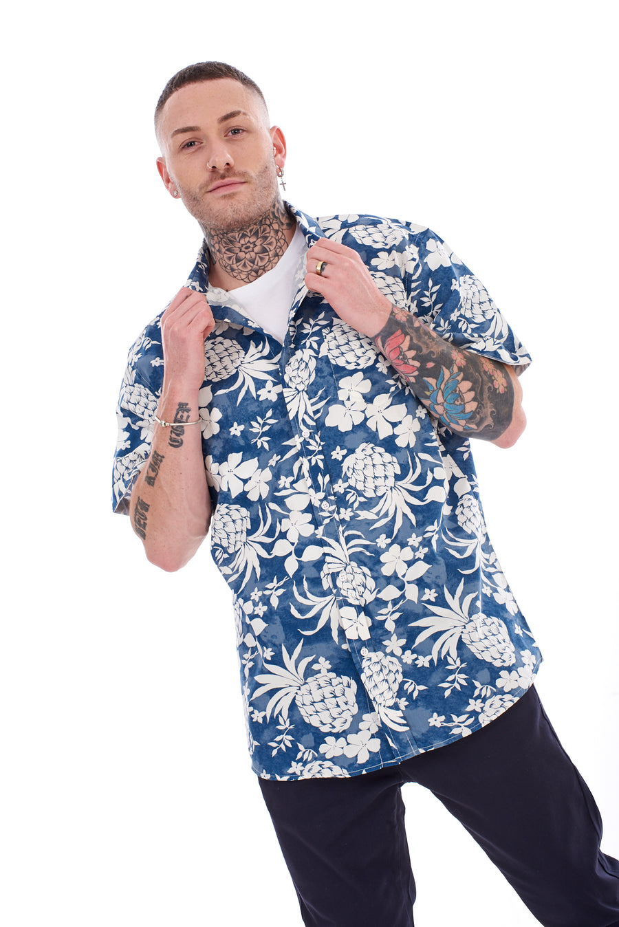 Floral Print Shirt Mens 100% Cotton