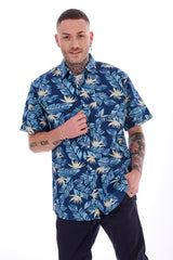 Floral Print Shirt Mens 100% Cotton
