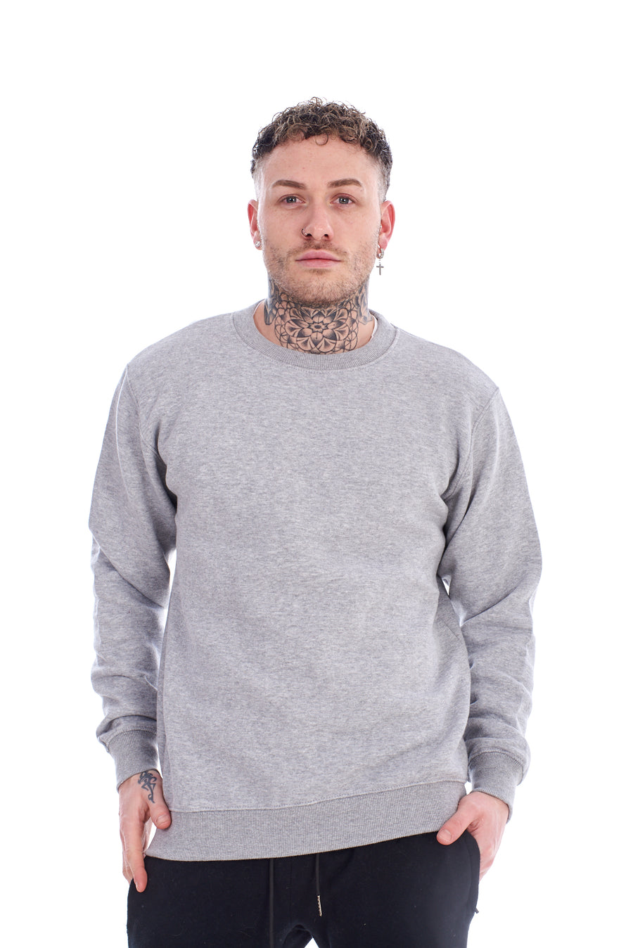Mens Ribbed Sweatshirt Fleece Lined