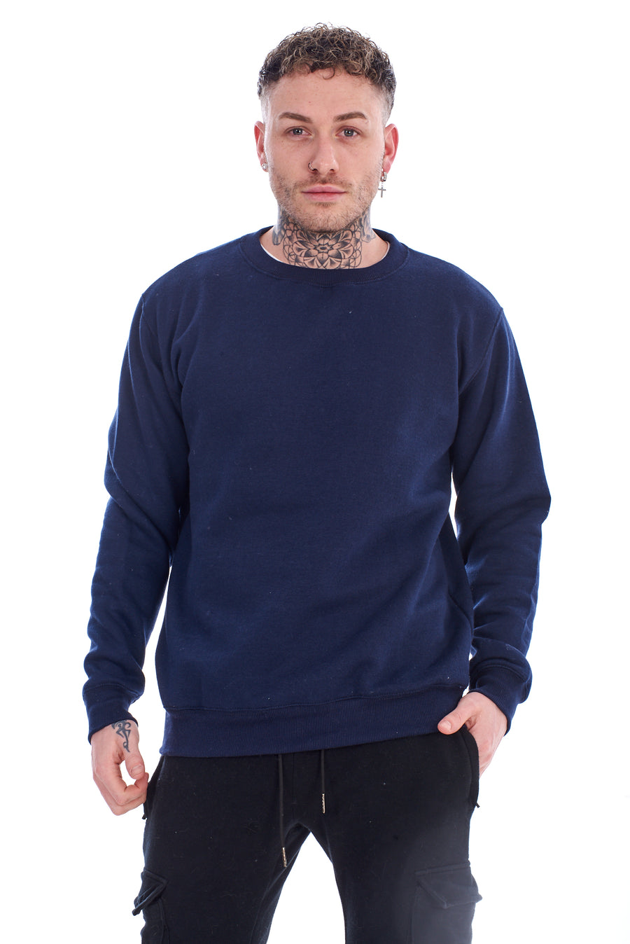 Mens Ribbed Sweatshirt Fleece Lined