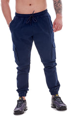 Mens Elasticated Cuffed Cargo Trousers