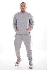 Mens Tracksuit Set Joggers Hoodie Cotton Elastic Waist Gym Lounge Black Grey Navy