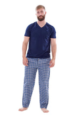Mens Nightwear Pyjama Set Woven Cotton Jersey