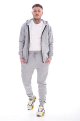 Mens Black Tracksuit Set Zip Hoodie Joggers Cotton Fleece Casual Gym Lounge