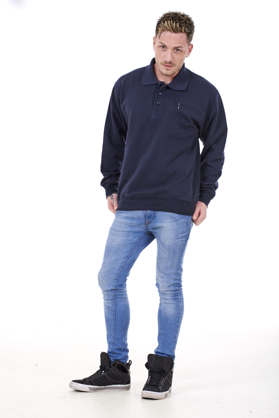 Fleece Lined Zip Up Sweatshirt Mens