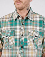 Men’s Check Shirt Short Sleeve Cotton Button Up Plaid Casual Work Shirt M-5XL