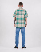 Men’s Check Shirt Short Sleeve Cotton Button Up Plaid Casual Work Shirt M-5XL