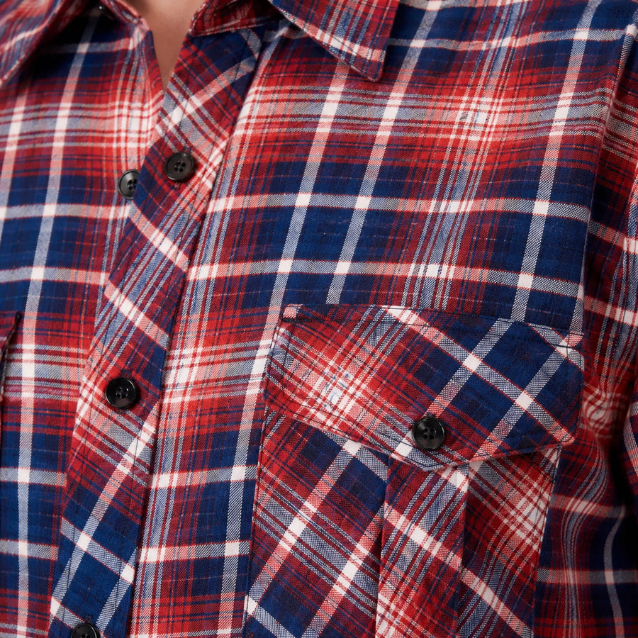 Men’s Check Shirt Short Sleeve Cotton Button Up Plaid Casual Work Shirt M-5XL