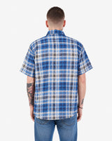 Men’s Check Shirt Short Sleeve Cotton Button Up Plaid Casual Work Shirt M-5XL