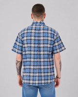 Men’s Check Shirt Short Sleeve Cotton Button Up Plaid Casual Work Shirt M-5XL