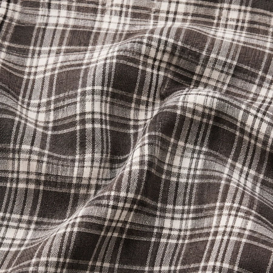 Men’s Check Shirt Short Sleeve Cotton Button Up Plaid Casual Work Shirt M-5XL