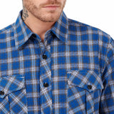 Men’s Check Shirt Short Sleeve Cotton Button Up Plaid Casual Work Shirt M-5XL