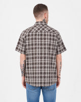 Men’s Check Shirt Short Sleeve Cotton Button Up Plaid Casual Work Shirt M-5XL