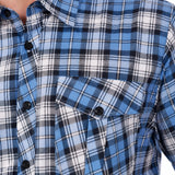 Men’s Check Shirt Short Sleeve Cotton Button Up Plaid Casual Work Shirt M-5XL