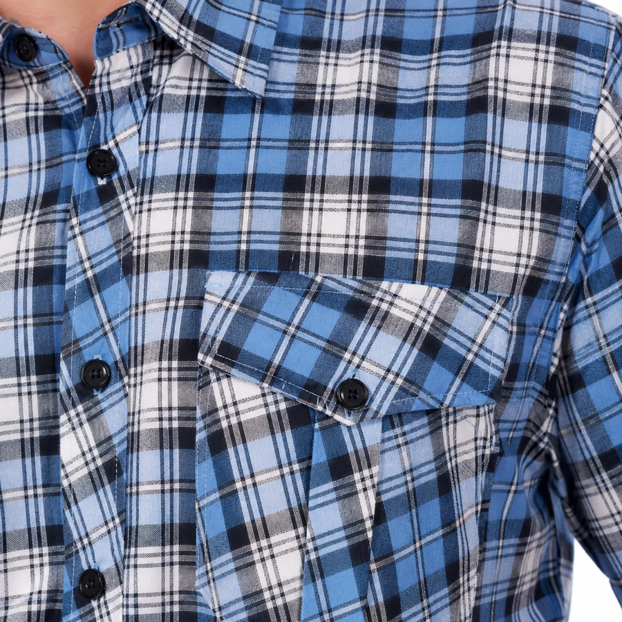 Men’s Check Shirt Short Sleeve Cotton Button Up Plaid Casual Work Shirt M-5XL