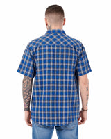 Men’s Check Shirt Short Sleeve Cotton Button Up Plaid Casual Work Shirt M-5XL