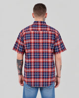 Men’s Check Shirt Short Sleeve Cotton Button Up Plaid Casual Work Shirt M-5XL